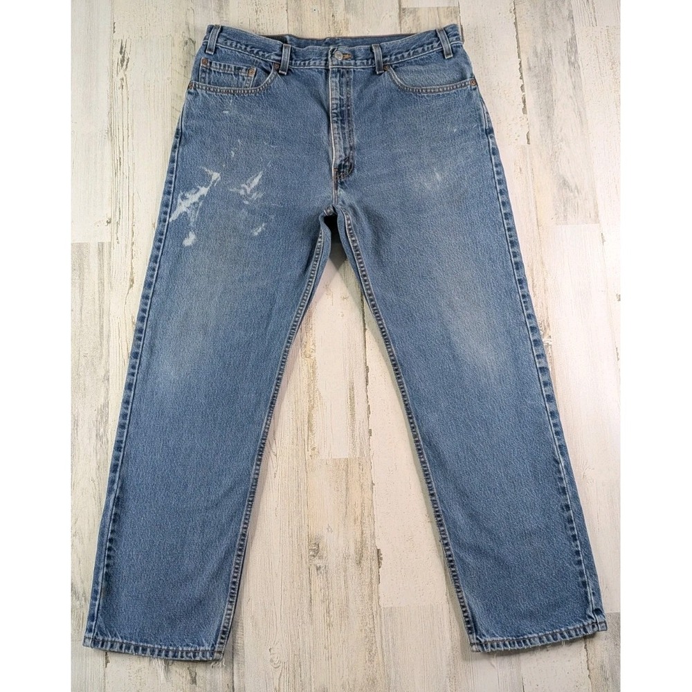 Vintage Levis Jeans Mens Fits 36x29 Denim 505 Regular Straight Distressed USA*